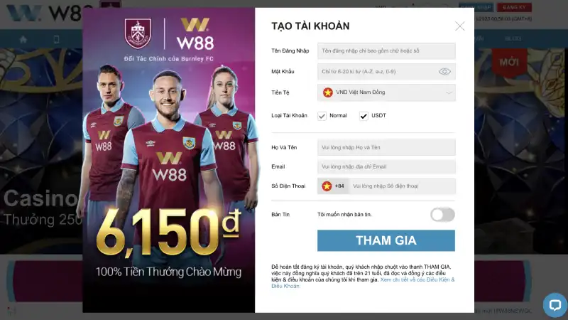 đăng ký W88